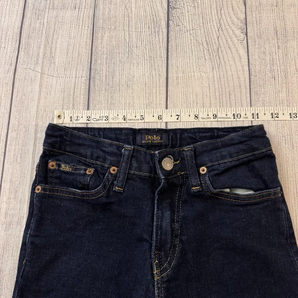 Polo Ralph Lauren Boys Hampton Straight Jeans Size 10 Dark Wash Denim 23